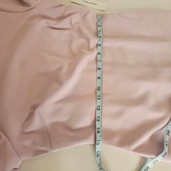 Calvin Klein Jewel Neck Flutter Sleeves Fitted Shift Dress Size 8 Dusty Pink NWT - Picture 10 of 13
